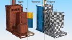 Bailing Machine Blue with Cardboard Briquette
