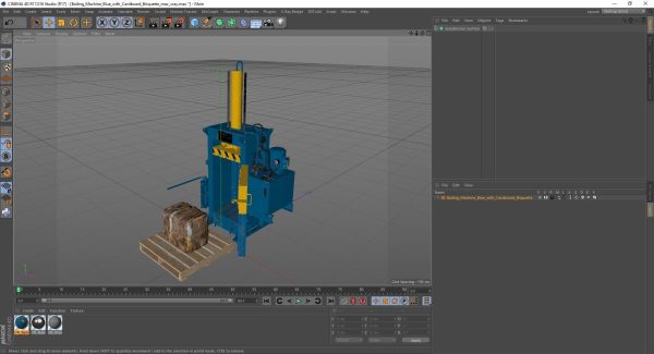 Bailing Machine Blue with Cardboard Briquette