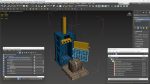 Bailing Machine Blue with Cardboard Briquette