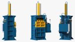 Bailing Machine Blue with Cardboard Briquette