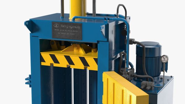 Bailing Machine Blue with Cardboard Briquette