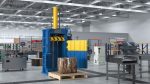Bailing Machine Blue with Cardboard Briquette