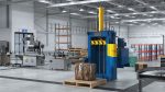 Bailing Machine Blue with Cardboard Briquette