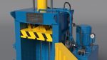 Bailing Machine Blue with Cardboard Briquette