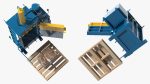 Bailing Machine Blue with Cardboard Briquette
