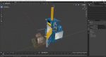 Bailing Machine Blue with Cardboard Briquette