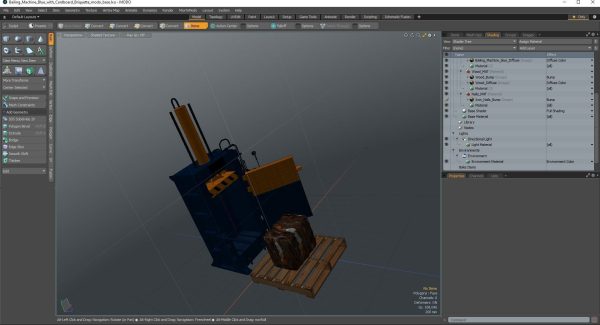 Bailing Machine Blue with Cardboard Briquette
