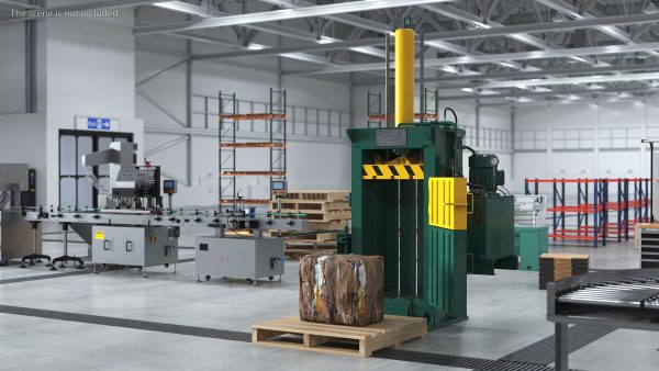 Bailing Machine Green with Cardboard Briquette