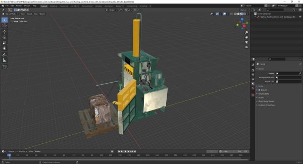 Bailing Machine Green with Cardboard Briquette