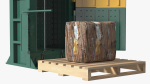 Bailing Machine Green with Cardboard Briquette