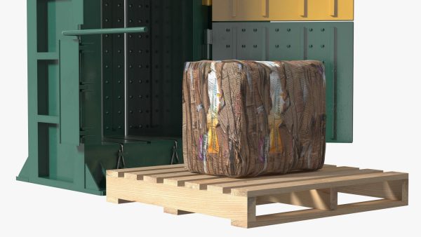 Bailing Machine Green with Cardboard Briquette
