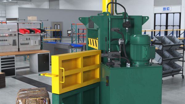 Bailing Machine Green with Cardboard Briquette