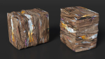 Bailing Machine Green with Cardboard Briquette