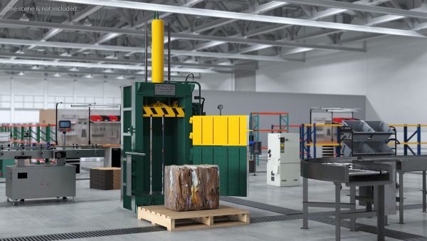 Bailing Machine Green with Cardboard Briquette