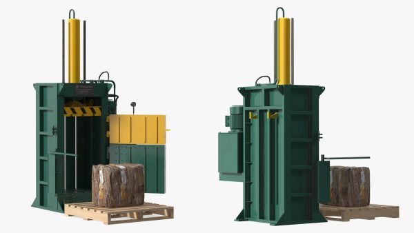 Bailing Machine Green with Cardboard Briquette