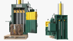 Bailing Machine Green with Cardboard Briquette