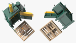 Bailing Machine Green with Cardboard Briquette