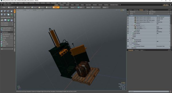 Bailing Machine Green with Cardboard Briquette