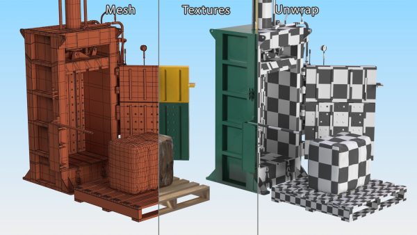 Bailing Machine Green with Cardboard Briquette