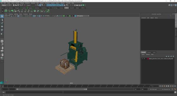 Bailing Machine Green with Cardboard Briquette