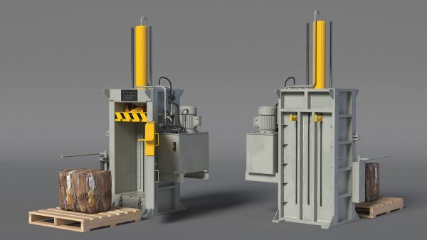 Bailing Machine Grey with Cardboard Briquette