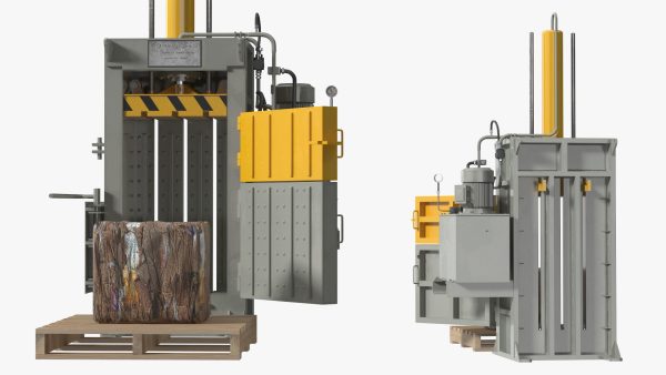 Bailing Machine Grey with Cardboard Briquette