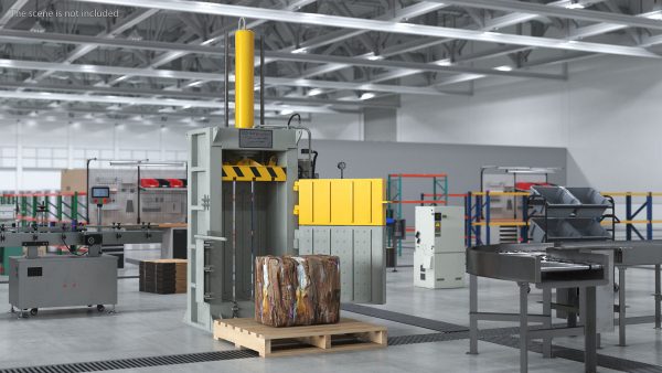 Bailing Machine Grey with Cardboard Briquette