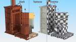 Bailing Machine Grey with Cardboard Briquette