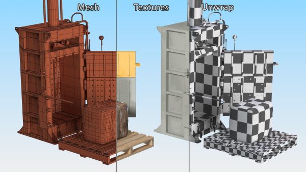 Bailing Machine Grey with Cardboard Briquette