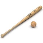 Baseball and Wooden Baseball Bat