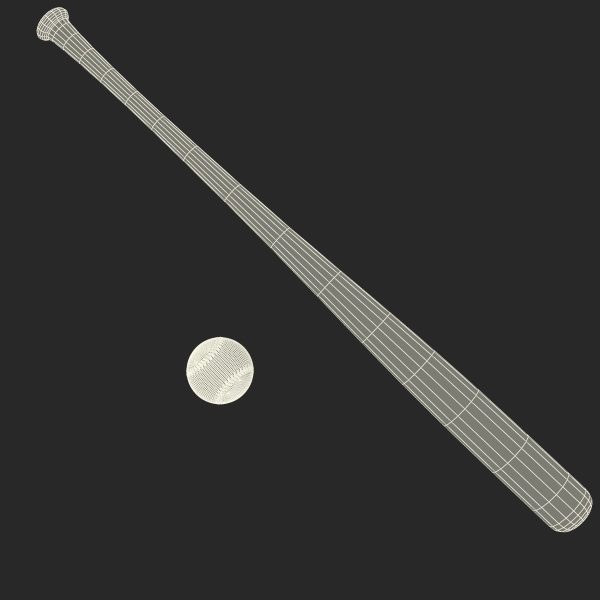 Baseball and Wooden Baseball Bat