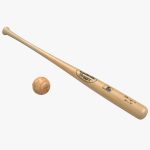 Baseball and Wooden Baseball Bat