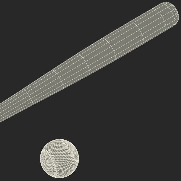 Baseball and Wooden Baseball Bat