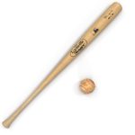 Baseball and Wooden Baseball Bat