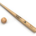 Baseball and Wooden Baseball Bat