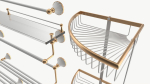Bathroom Accessory Set Shelf Hanger
