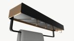 Bathroom shelf with rack and towel