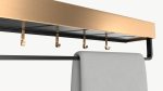 Bathroom shelf with rack and towel