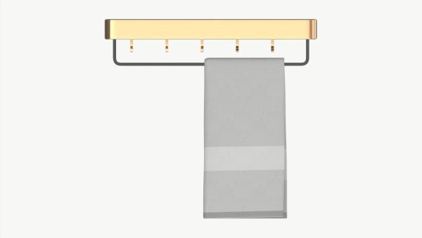 Bathroom shelf with rack and towel