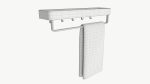 Bathroom shelf with rack and towel