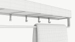 Bathroom shelf with rack and towel