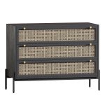 Black rattan chest of drawers