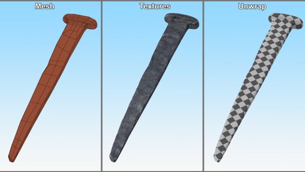 Blacksmith Hand Forged Iron Nail