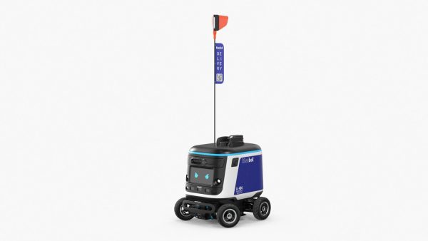 Blue Delivery Robot Kiwibot Rigged for Cinema 4D