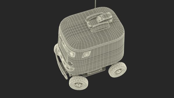 Blue Delivery Robot Kiwibot Rigged for Cinema 4D