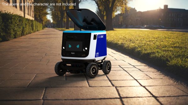 Blue Delivery Robot Kiwibot Rigged for Cinema 4D