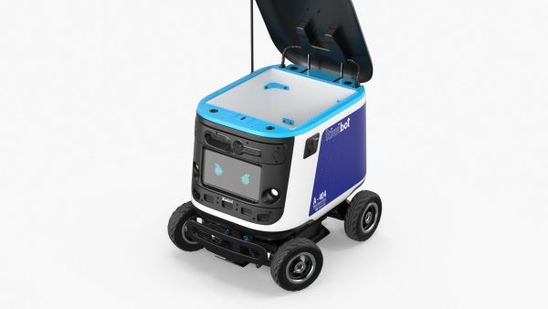 Blue Delivery Robot Kiwibot Rigged for Cinema 4D