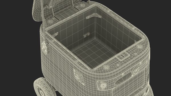 Blue Delivery Robot Kiwibot Rigged for Cinema 4D