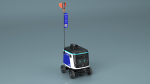 Blue Delivery Robot Kiwibot Rigged for Cinema 4D