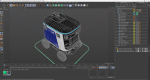 Blue Delivery Robot Kiwibot Rigged for Cinema 4D